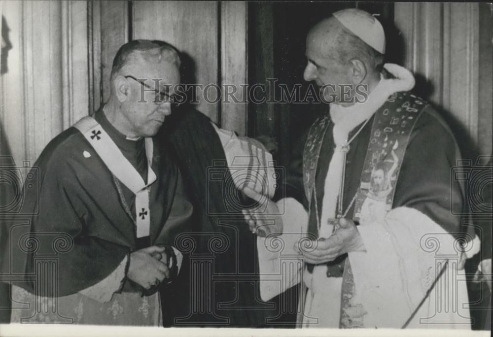 1976 Press Photo Primate of Hungary Mons. Laszlo Lekai &amp; Pope Paul VI In Rome - Historic Images