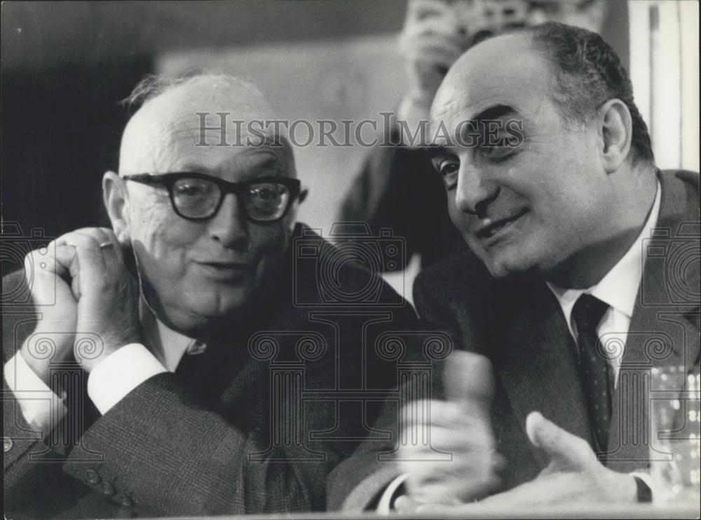 1966 Press Photo The Socialists ,Pietro Nenni and Mario Tamassi, of the PSDI - Historic Images