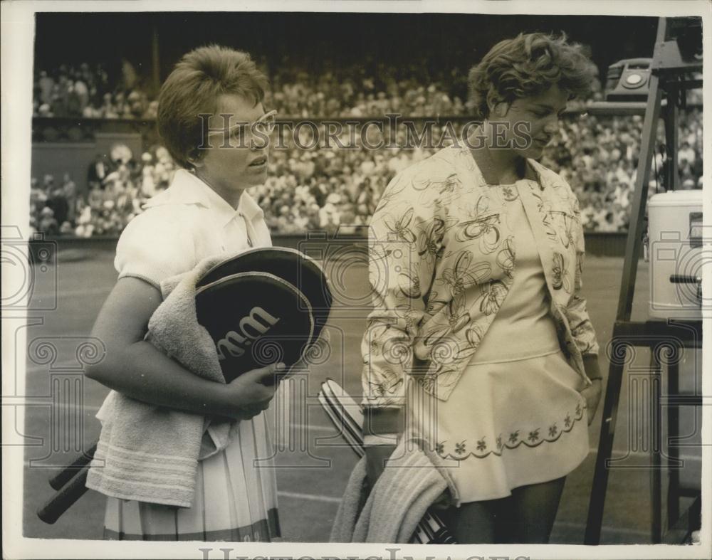 Press Photo Margarde Smith &amp; BJ Moffit at Wimbledon - Historic Images