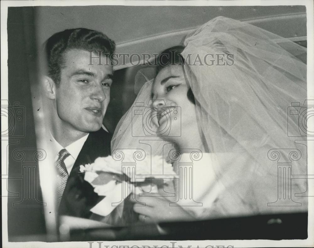 1961 Press Photo Tavistock Marquis Marquess On Wedding Day Inside Car - Historic Images