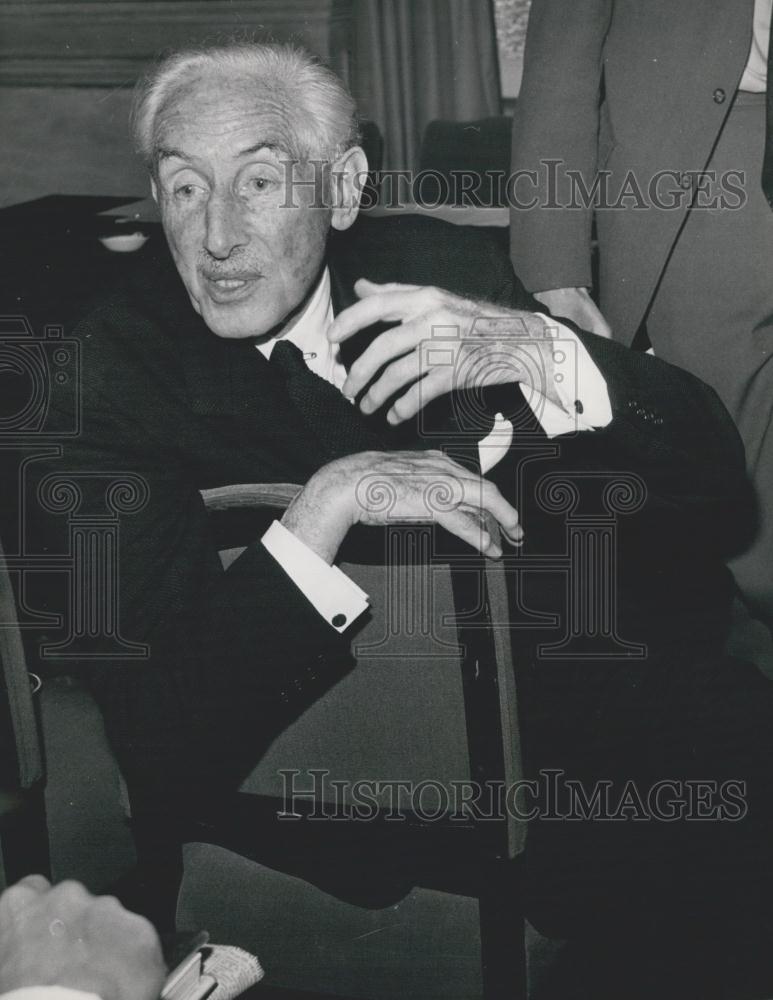 1969 Press Photo Channel Tunnel Company Chairman Leo D&#39;Erlanger at Meeting - Historic Images