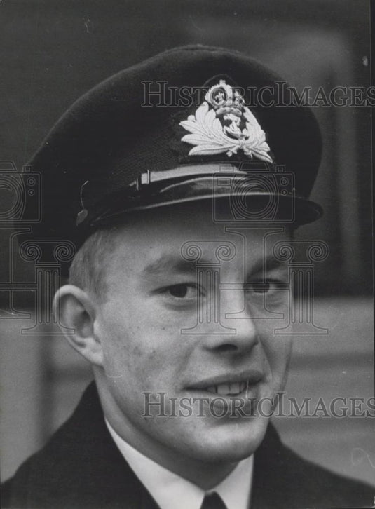 1953 Press Photo Chief Cadet Timothy Massey Closeup Training Ship Worcester - Historic Images