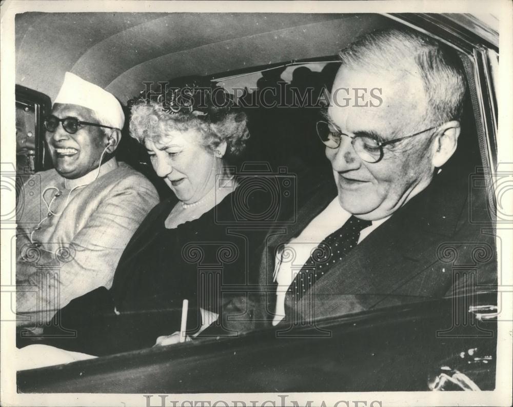 1956 Press Photo U.S. Secretary of State in India John Foster Dulle Mahmood - Historic Images