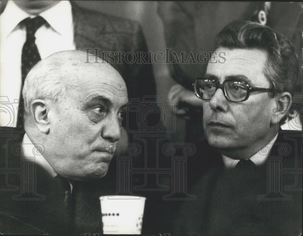 Press Photo Amintore Fanfani and Arnaldo Forlani - Historic Images