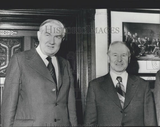 1976 Press Photo PM James Callghan & Russian Boris Ponomarev - Historic Images