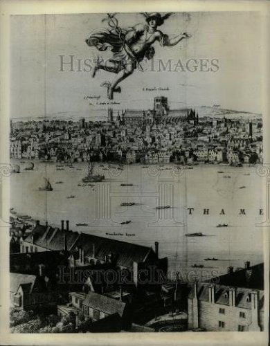1966 Press Photo Old St. Paul's Cathedral's great fire - Historic Images