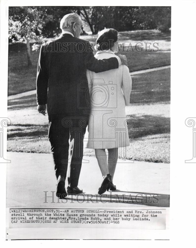 1968 Press Photo President Johnson White House - Historic Images