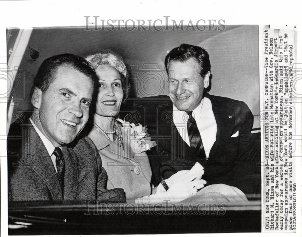 1960 Press Photo Vice president Nixon wife governor NY - Historic Images