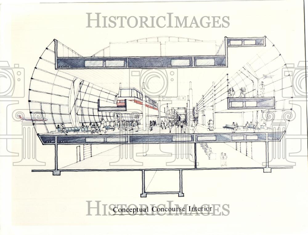 Press Photo Conceptional Concourse Interior Metro - Historic Images