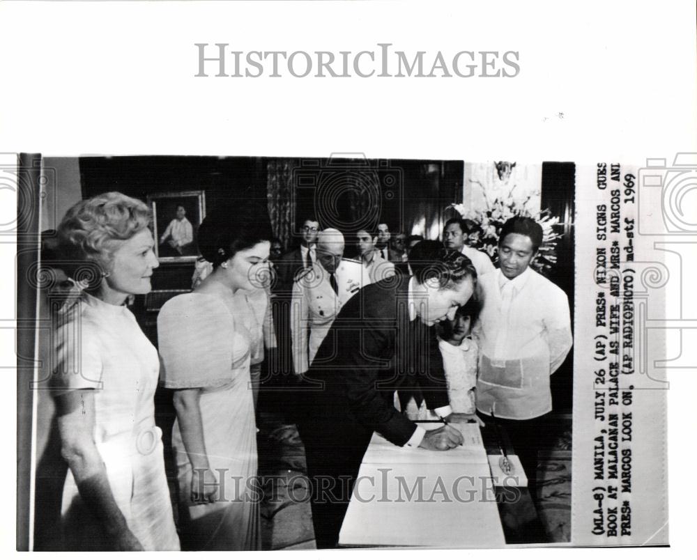 1969 Press Photo President Nixon Marcos Phillippines - Historic Images