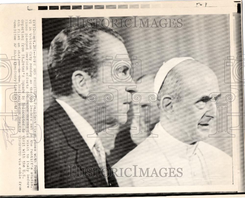 1970 Press Photo Nixon Pope Paul 6 - Historic Images