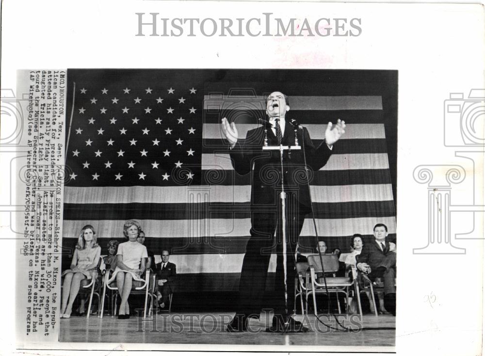 1969 Press Photo Richard Nixon President Rally - Historic Images