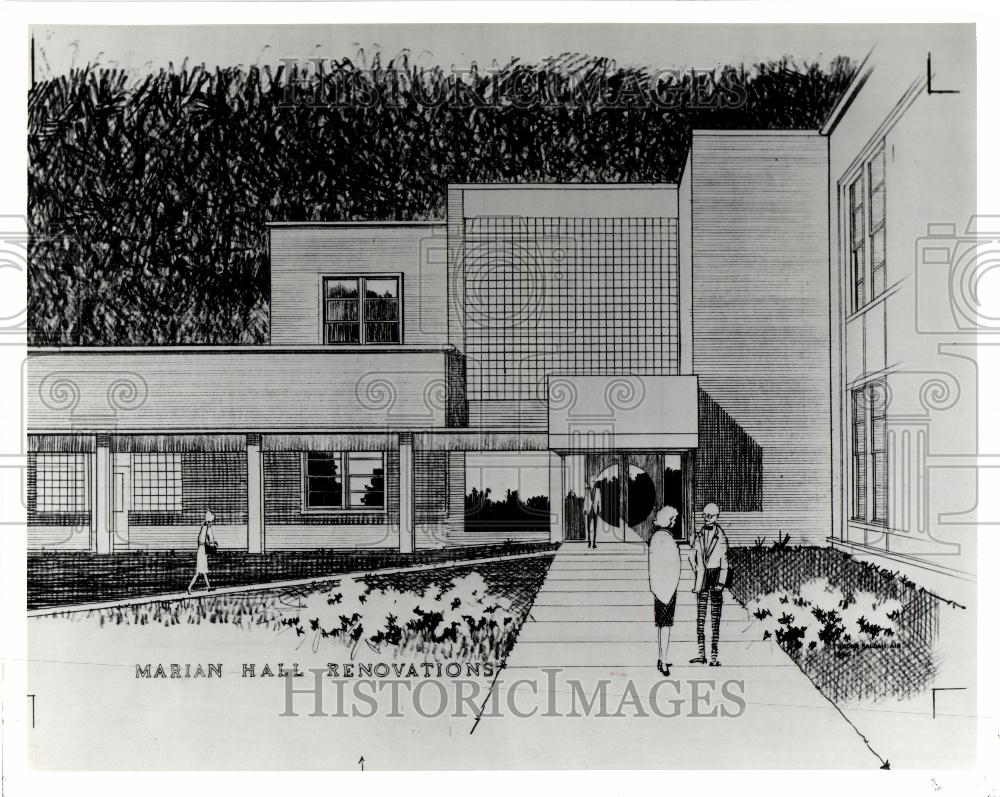 1986 Press Photo Mercy College Marian Hall College's - Historic Images