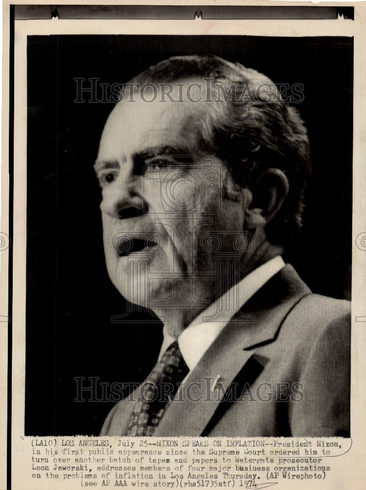 1974 Press Photo President Nixon - Historic Images