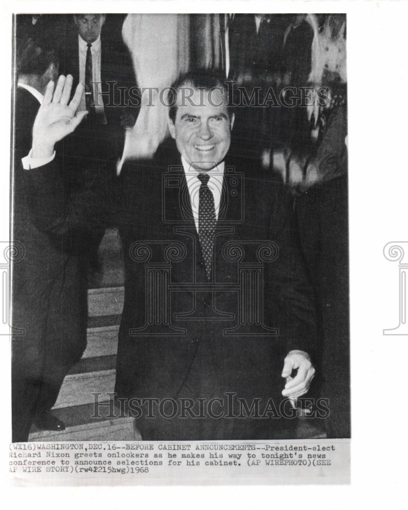 1968 Press Photo Richard Nixon cabinet selections - Historic Images