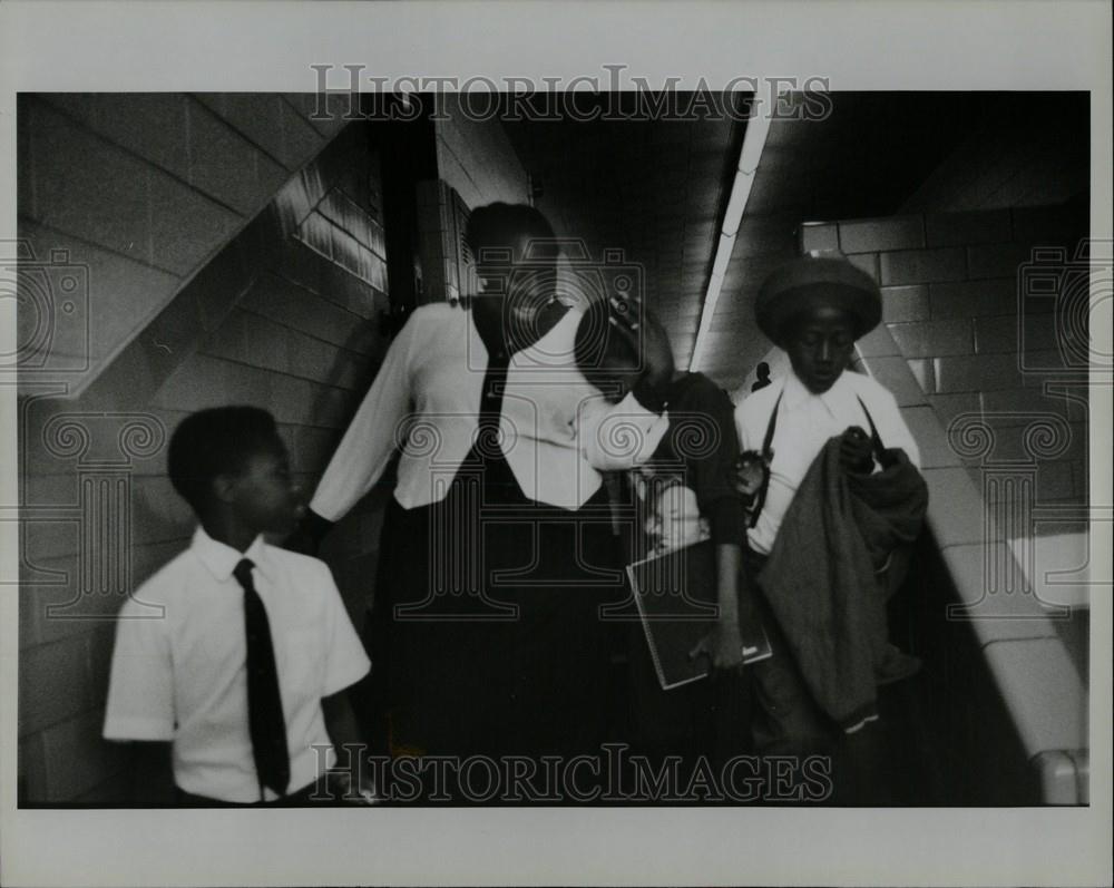 1995 Press Photo Mama Starling R Jackson Malcolm X Acad - Historic Images