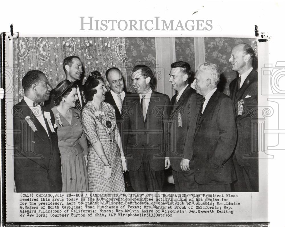 1960 Press Photo Richard Nixon GOP Nomination - Historic Images