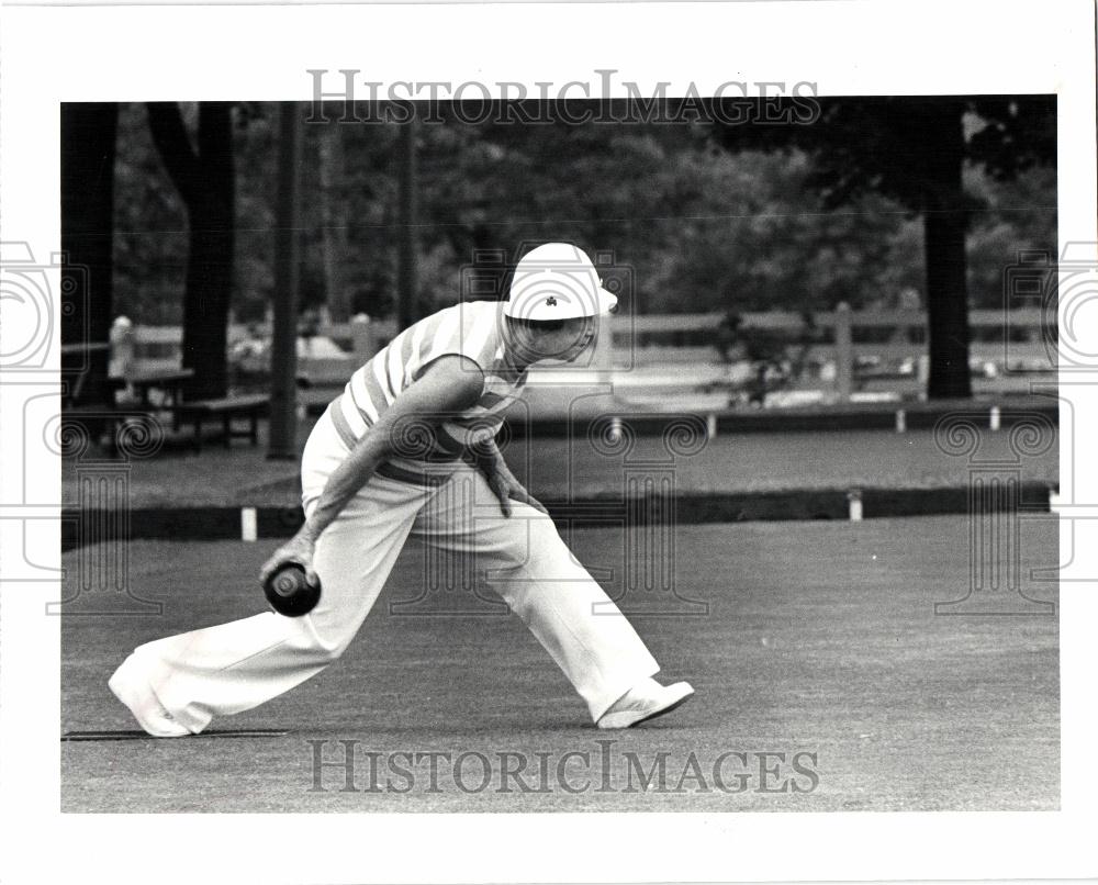 1982 Press Photo Lawn Bowling lawn game - Historic Images