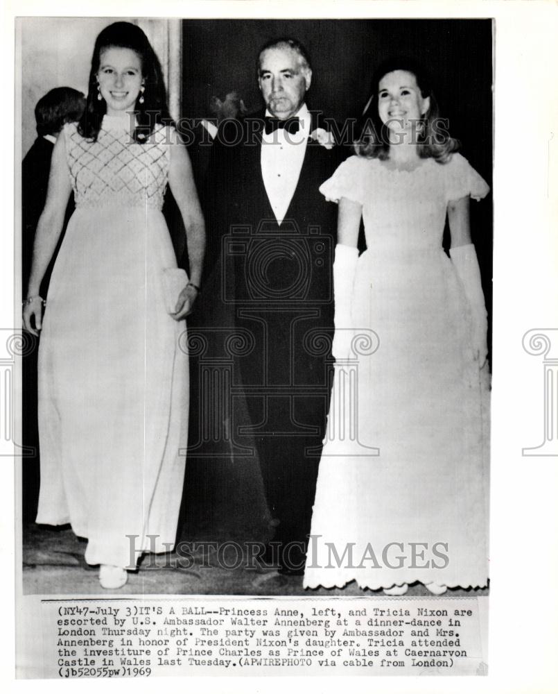 1969 Press Photo Princess Anne Tricia Nixon - Historic Images