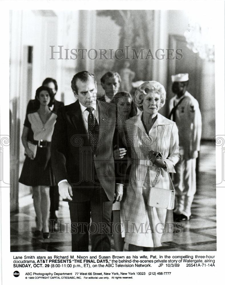 1989 Press Photo Lane Smith Susan Brown Nixon Final Day - Historic Images