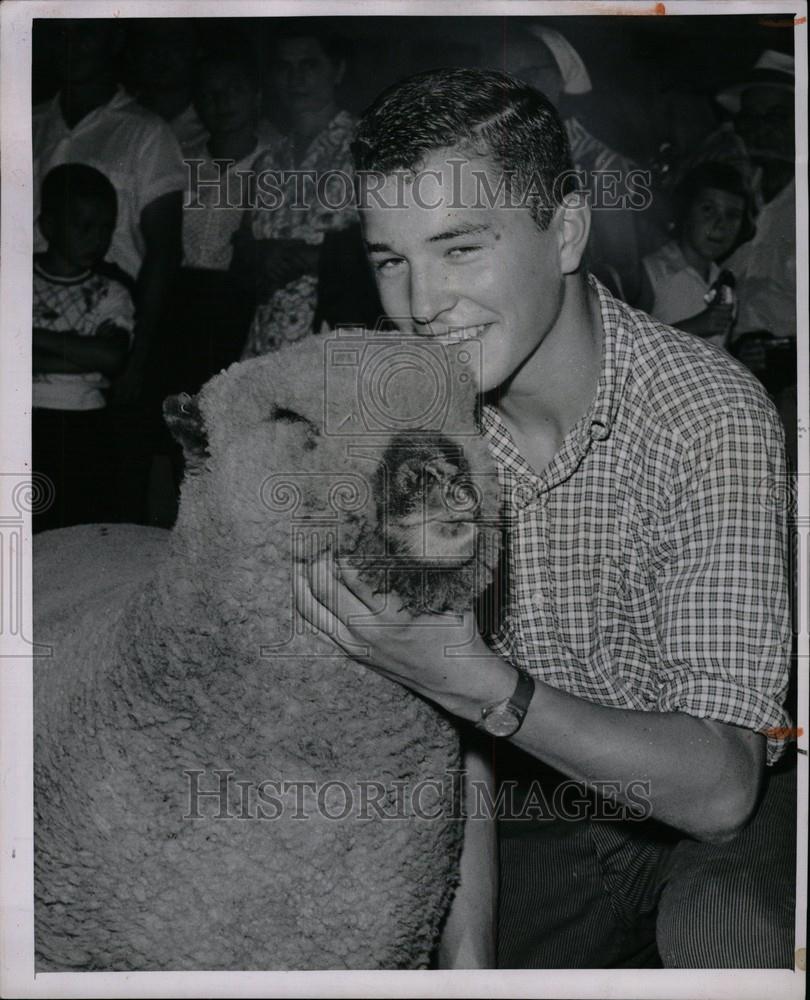 1957 Press Photo Mich State Fan - Historic Images