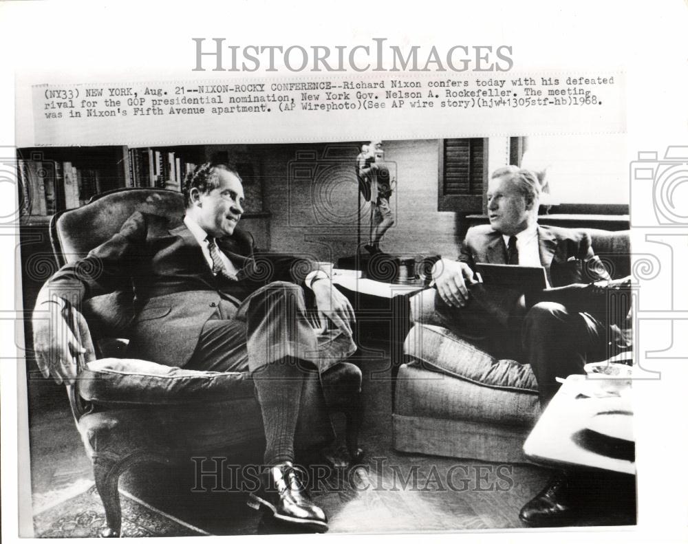 1968 Press Photo Richard Nixon Nelson A Rockefeller NY - Historic Images