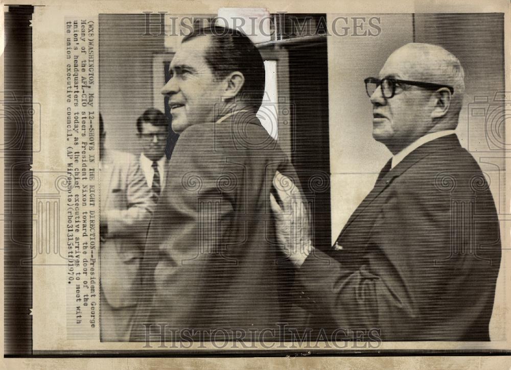 1970 Press Photo George Meany AFL-CIO Richard Nixon - Historic Images