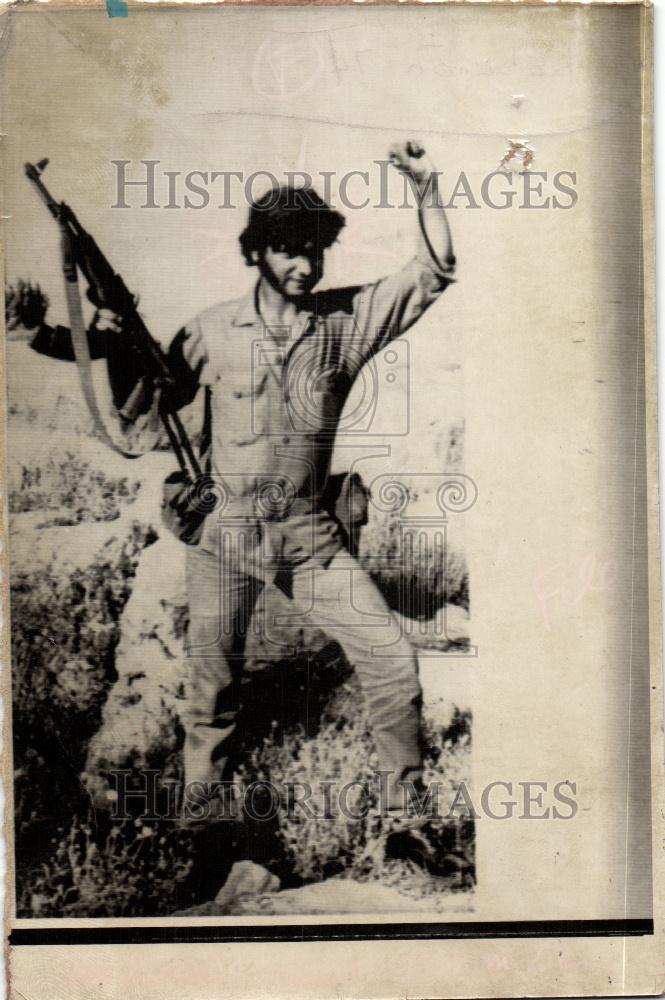 1974 Press Photo Lebanon Soldier - Historic Images