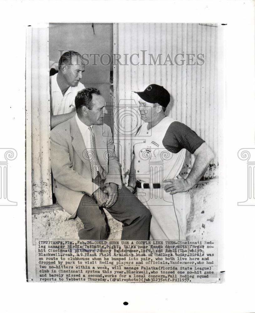 1957 Press Photo George &quot;Birdie&quot; Tebbetts American - Historic Images