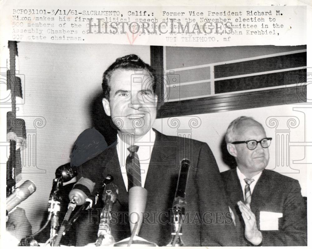 1961 Press Photo Richard Nixon Republican State Capitol - Historic Images