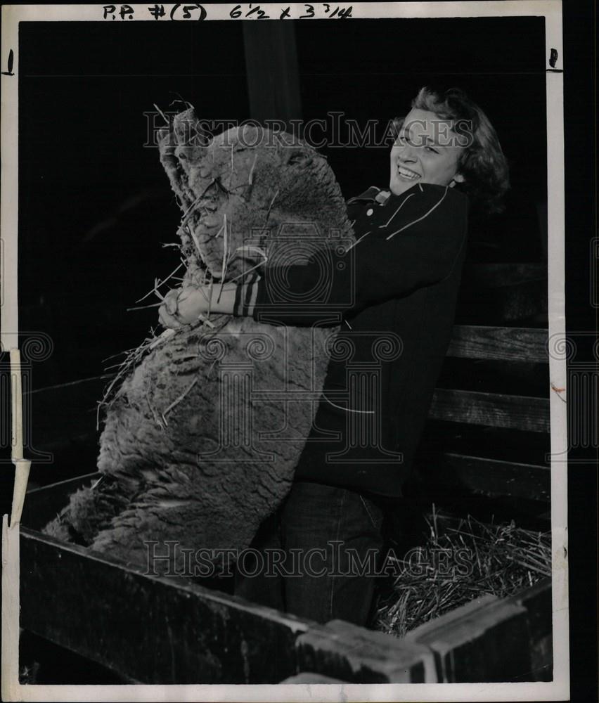 1953 Press Photo Full Nelson lamb by Barbara Inman - Historic Images