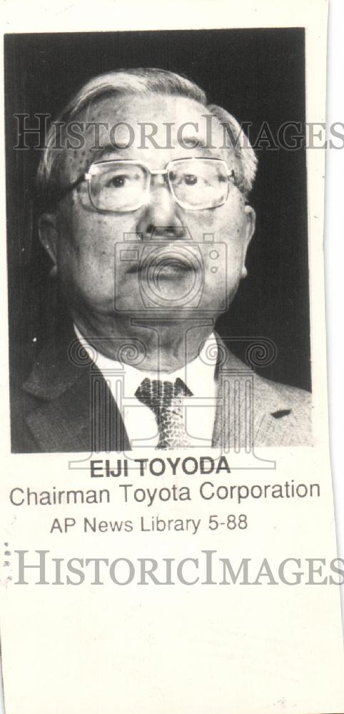 1990 Press Photo Eiji Toyoda Chairman Toyota Co - Historic Images