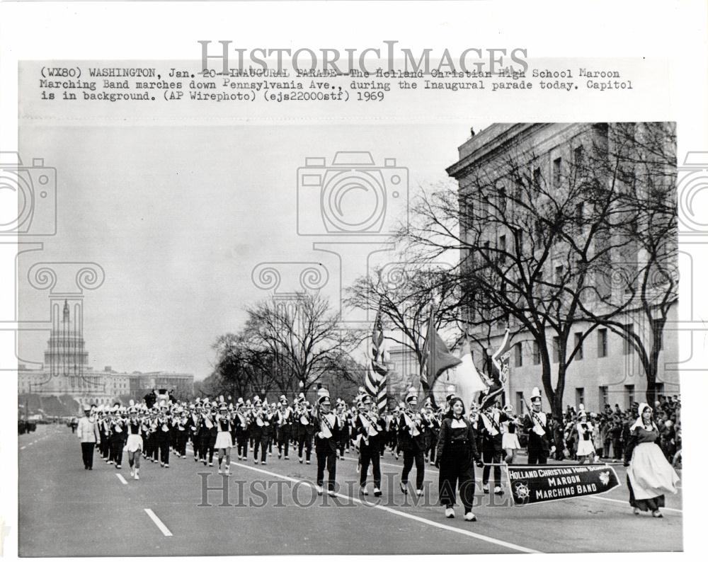 1969 Press Photo Inaugural Parade - Historic Images