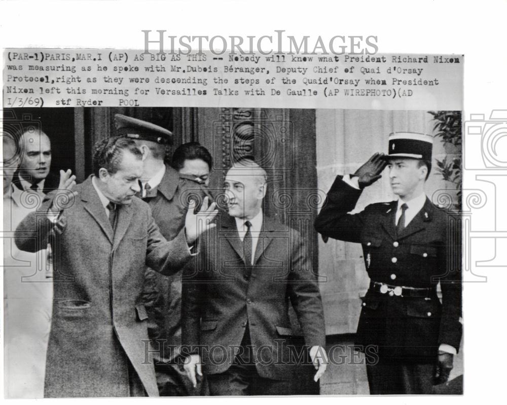 1969 Press Photo Richard Nixon Dubois Beranger Gaulle - Historic Images