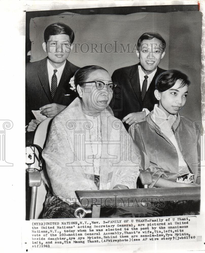 1961 Press Photo U Thant Secretary General - Historic Images