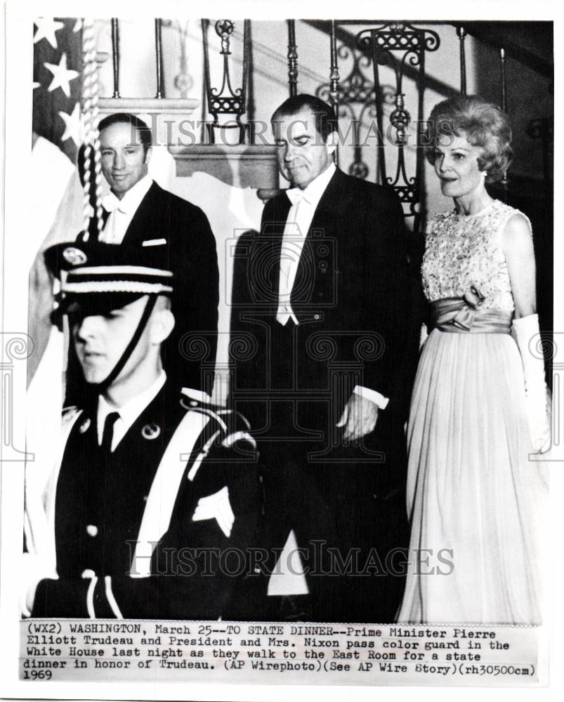 1969 Press Photo Prime Minister Trudeau Mrs. Nixon - Historic Images