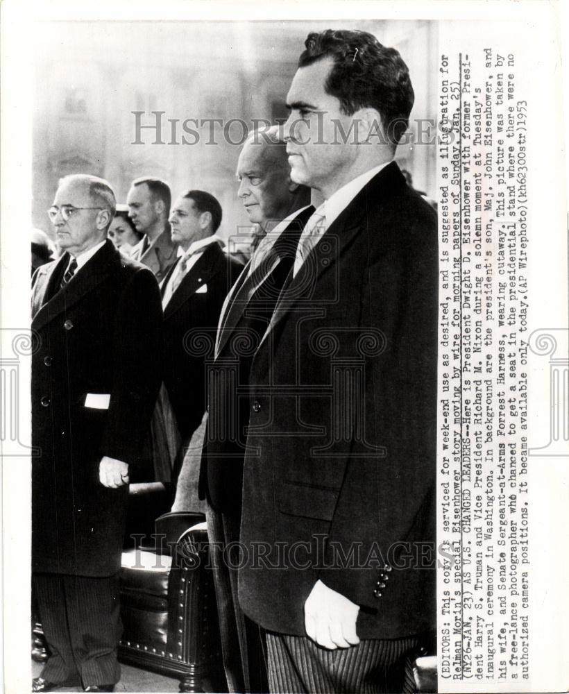 1953 Press Photo Dwight Eisenhower president  Truman - Historic Images