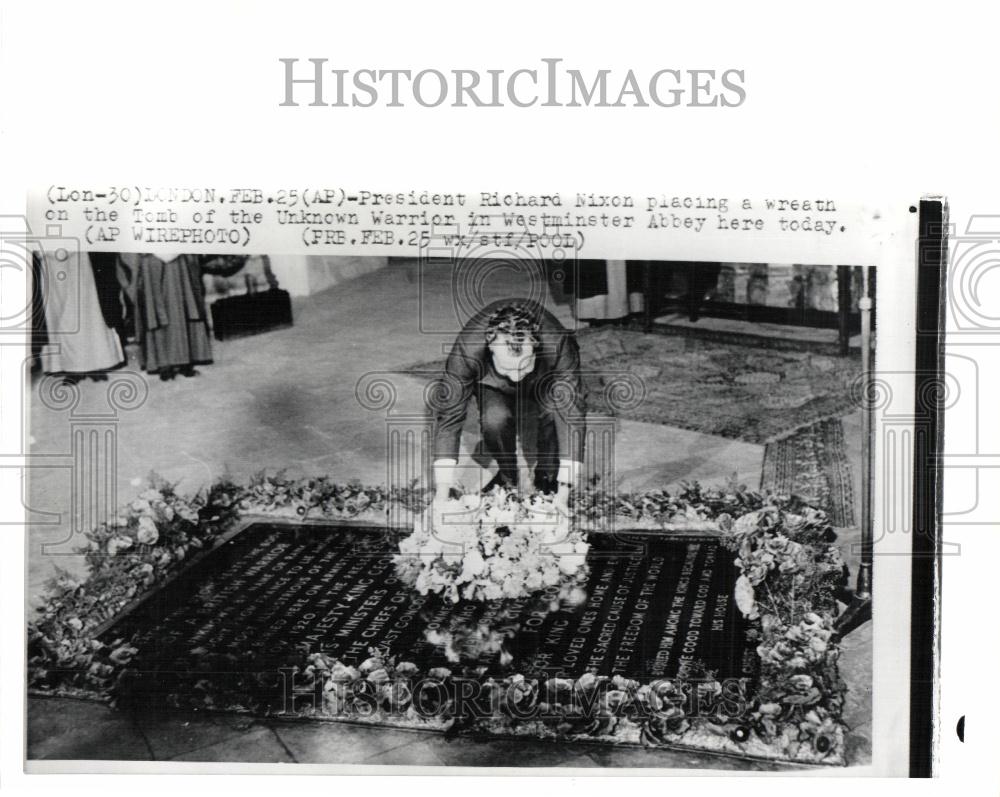 Press Photo Pres Richard Nixon Tomb Unknown Warrior - Historic Images