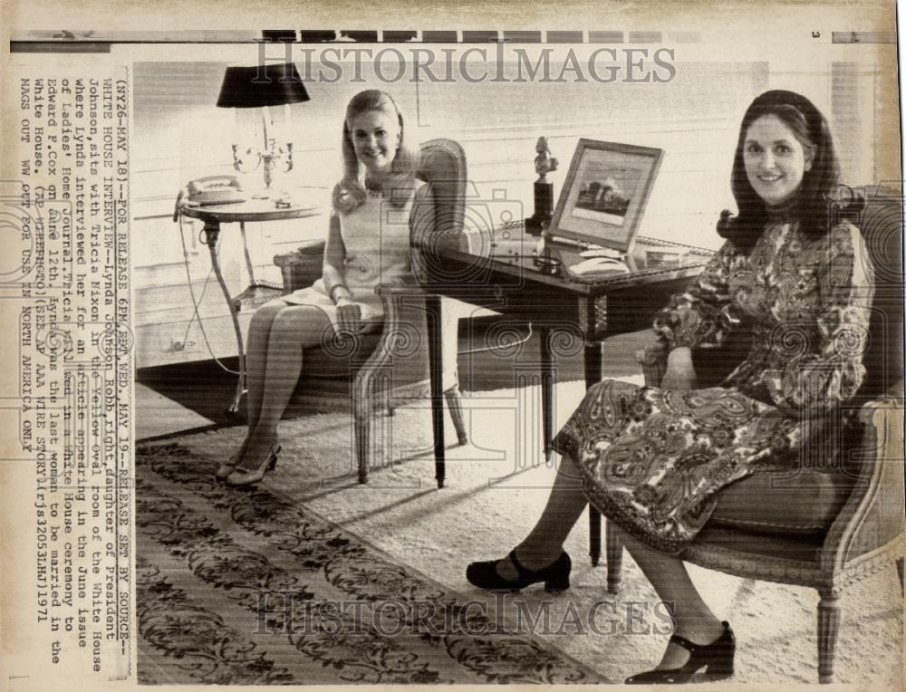1971 Press Photo lynda johnson white house interview - Historic Images