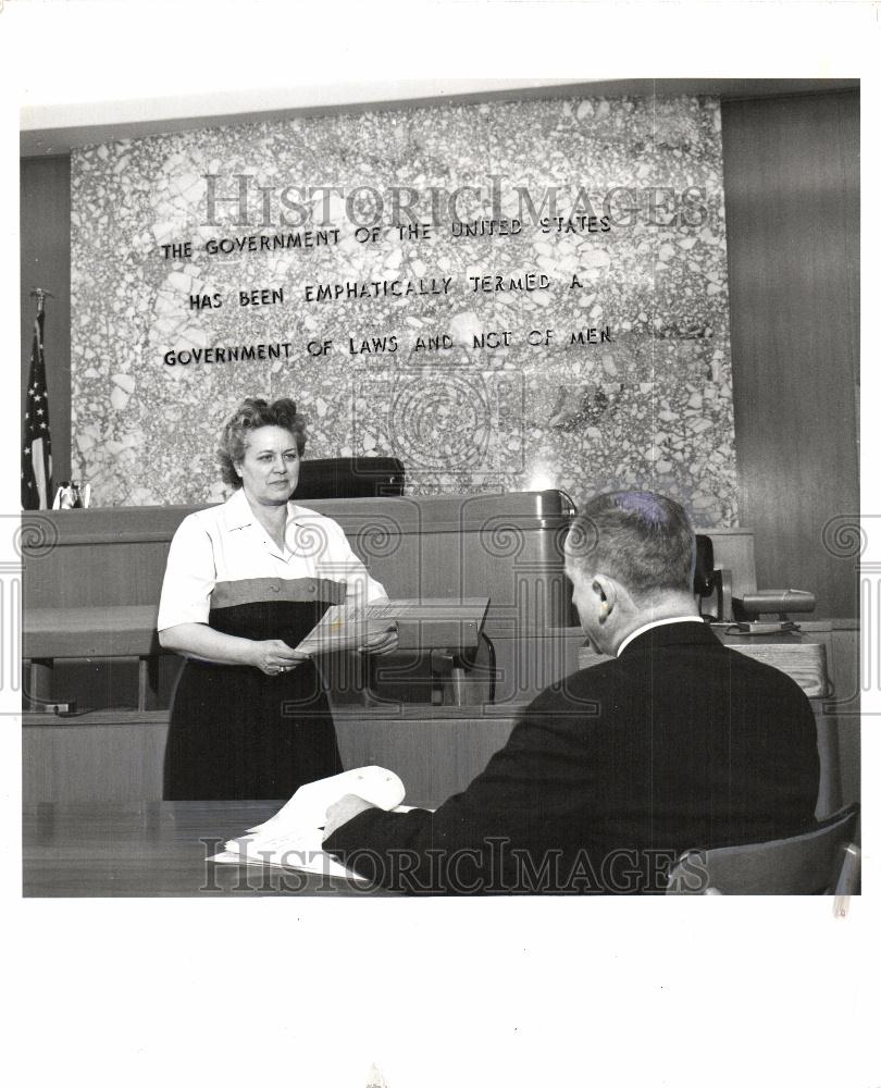 1961 Press Photo Miss Broeder attorney Precious Blood - Historic Images