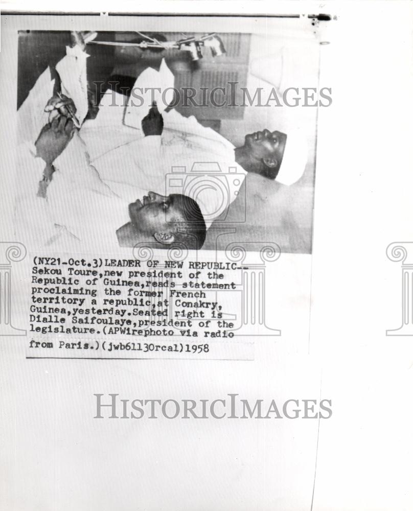 1958 Press Photo Sekou Toure Guinea Conakry Dialle Saif - Historic Images