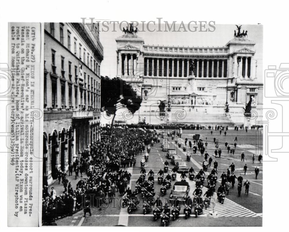 1969 Press Photo Richard Nixon President Rome Venezia - Historic Images