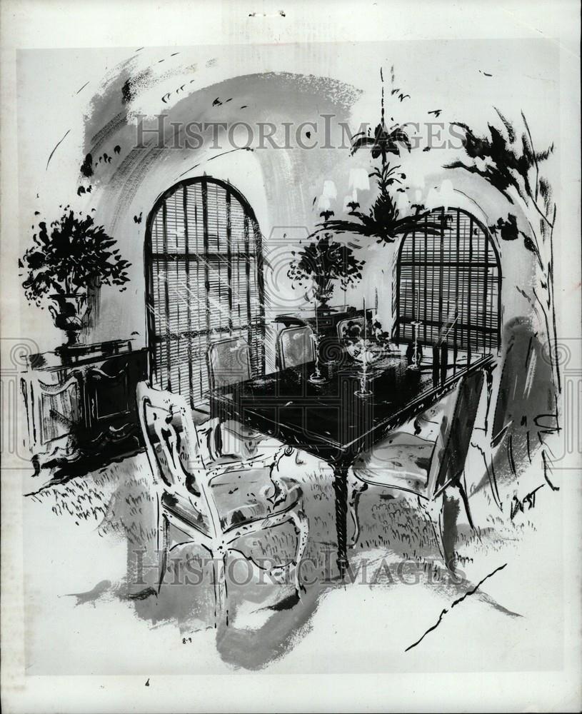 1970 Press Photo Living Section Table - Historic Images