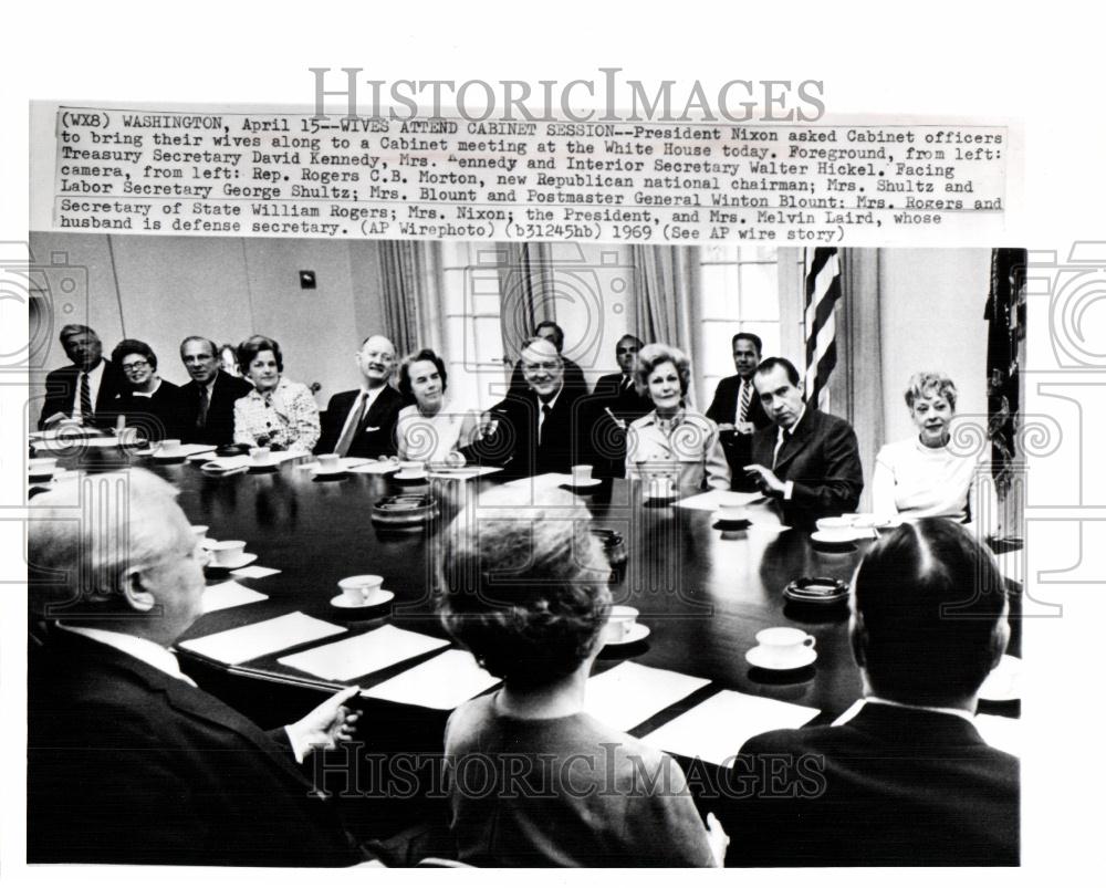 1969 Press Photo President Nixon Cabinet White House - Historic Images