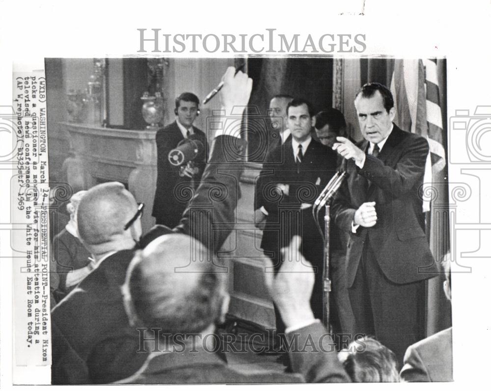 1969 Press Photo Presidentia Nixon news conference - Historic Images