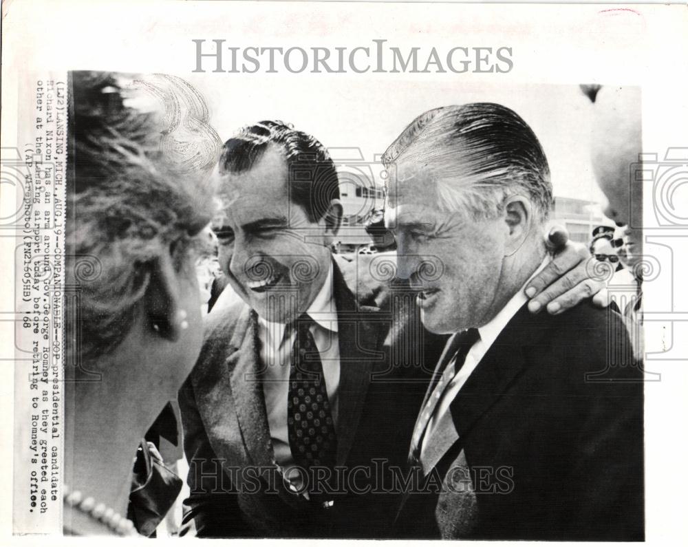 1968 Press Photo Richard Nixon Gov. George Romney - Historic Images