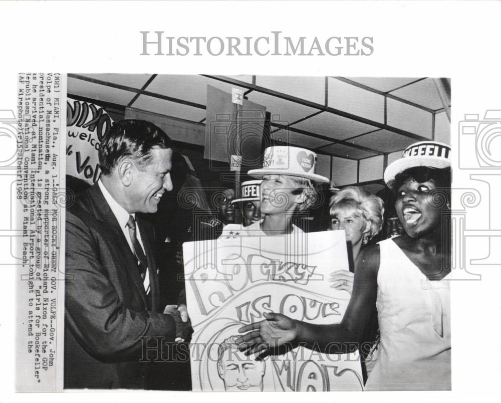 1968 Press Photo John Volpe Massachusetts Governor - Historic Images