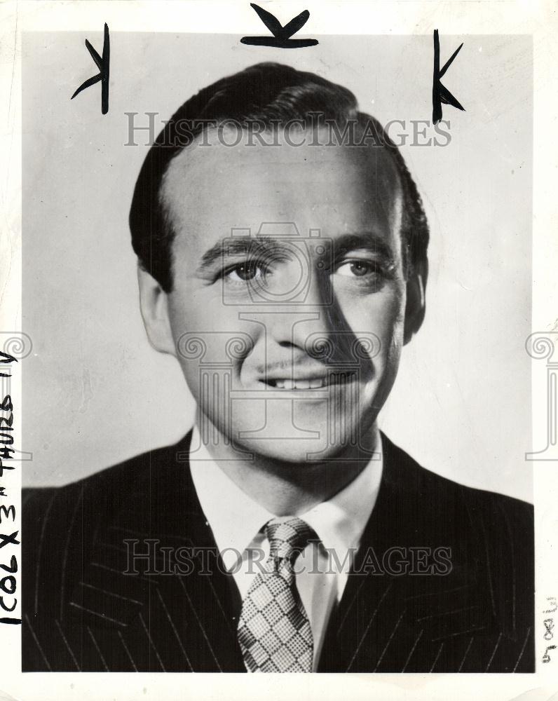 1952 Press Photo James David Niven Actor Novelist - Historic Images
