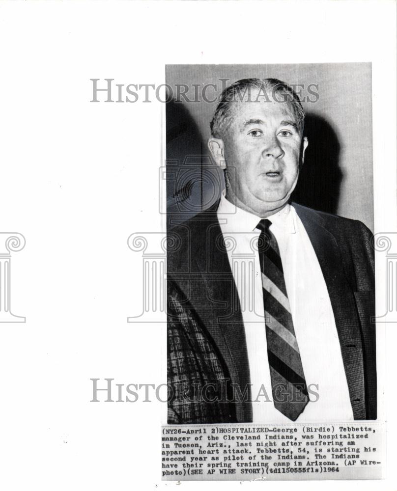 1964 Press Photo George &quot;Birdie&quot; Tebbetts American - Historic Images