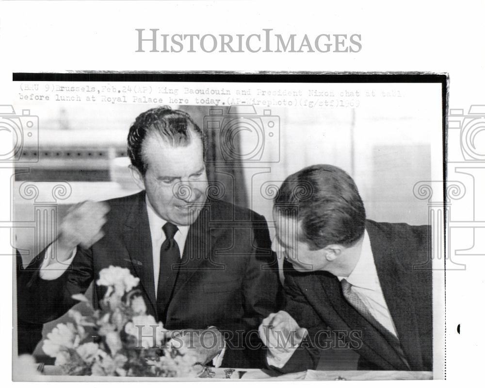 1969 Press Photo King Baudouin Belgium Richard Nixon - Historic Images